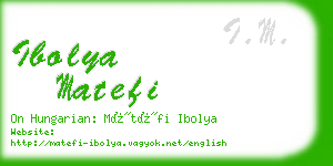 ibolya matefi business card